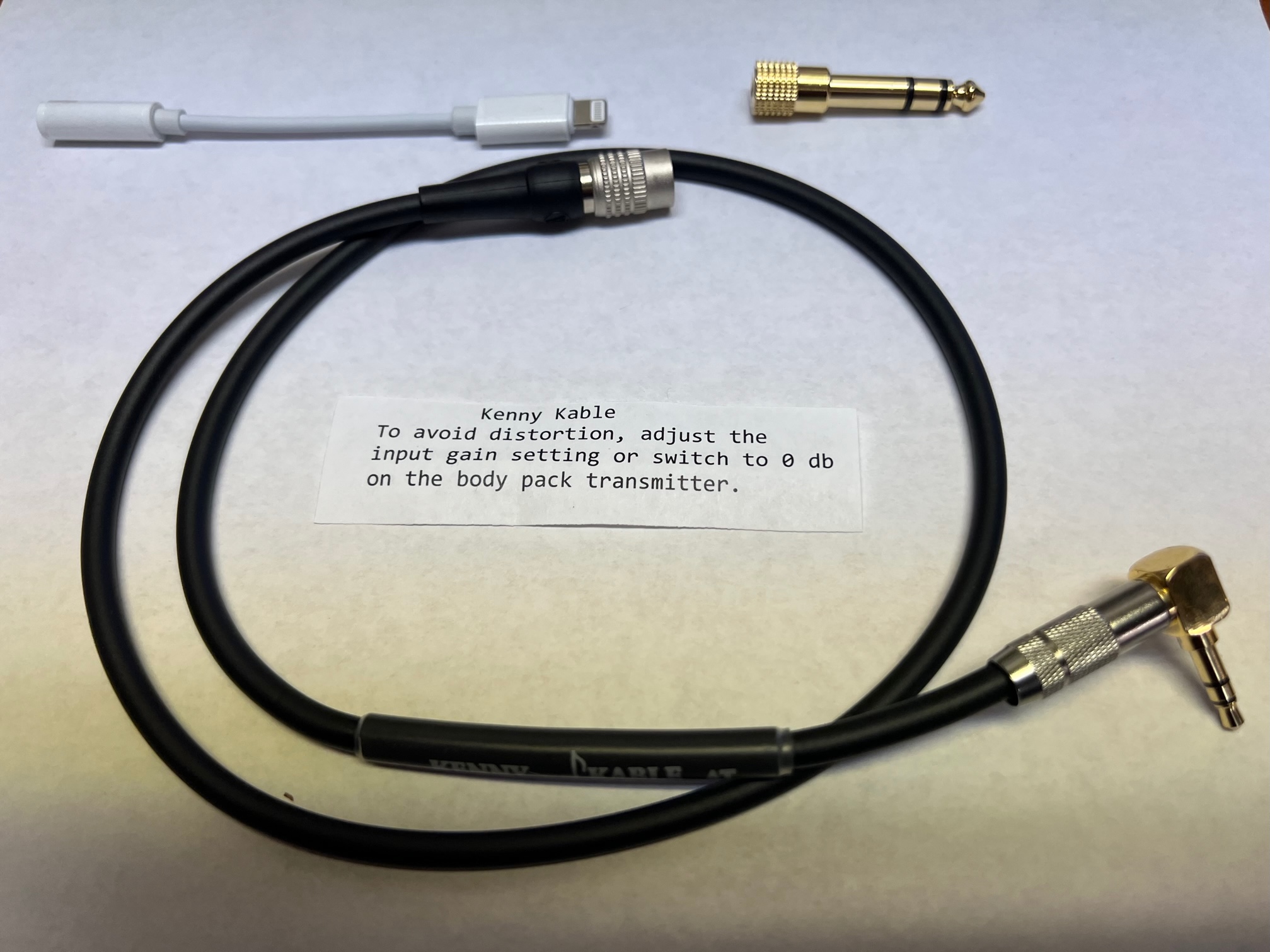 Kenny Kable AT (Audio-Technica) beltpack adapter cable